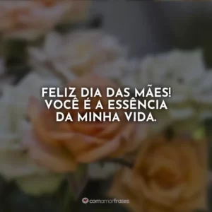 Feliz Dia das Mães! Você é a essência da minha vida.