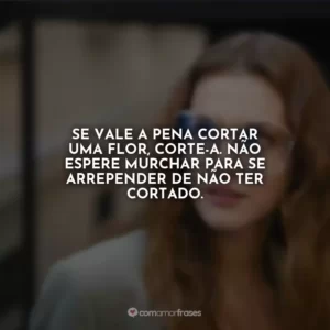 Se vale a pena cortar uma flor, corte-a. Não espere murchar para se arrepender de não ter cortado.