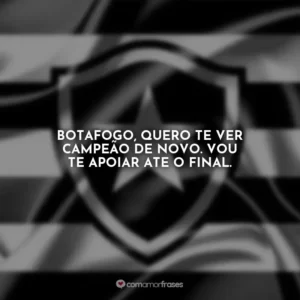 Botafogo, quero te ver campeão de novo. Vou te apoiar ate o final.
