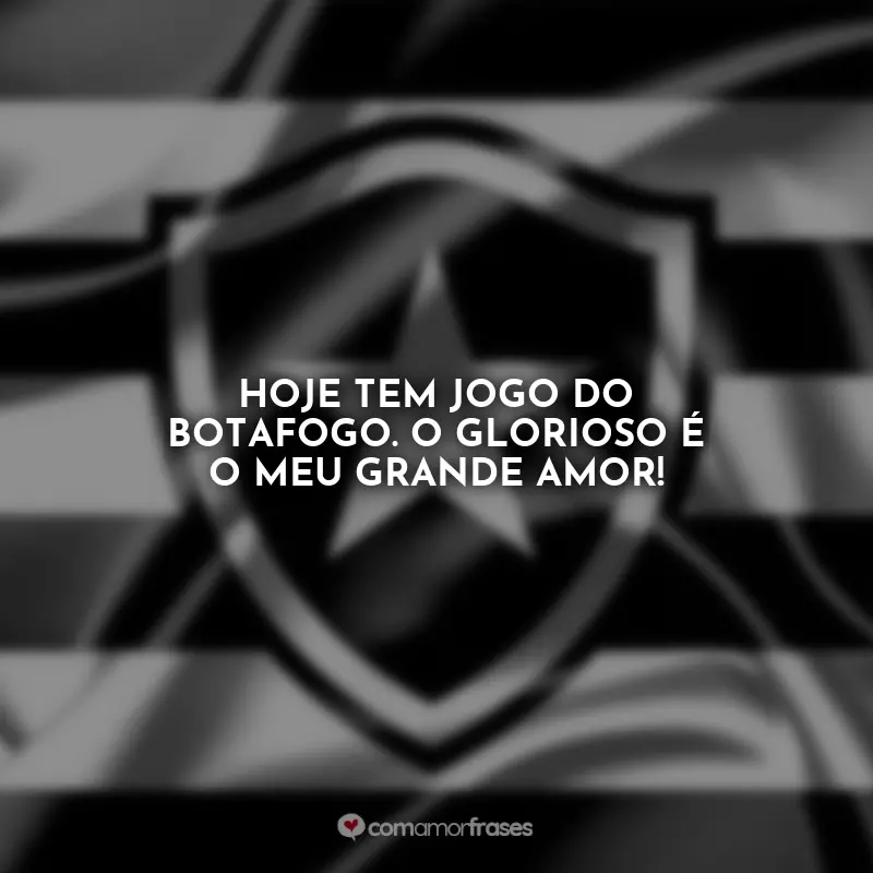 Botafogo Frases : Hoje tem jogo do botafogo. O glorioso é o meu grande amor!