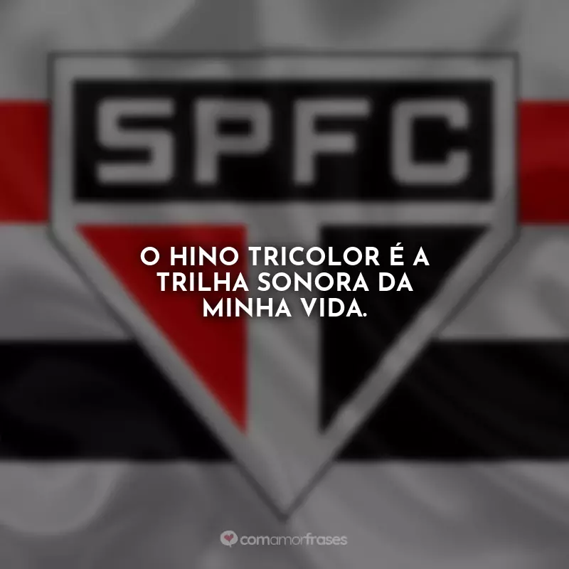 Frases São Paulo Tricolor: O hino tricolor é a trilha sonora da minha vida.