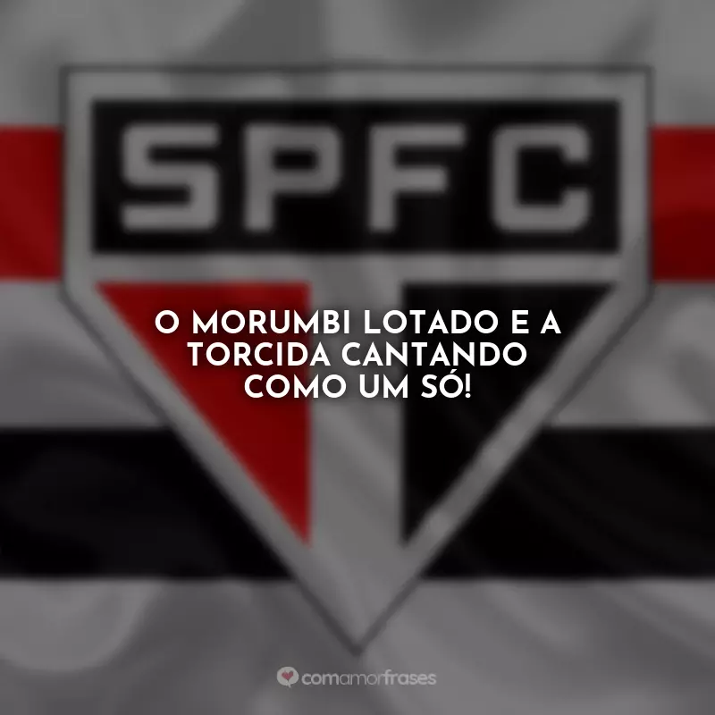 Frases São Paulo na vitória ou na derrota: O Morumbi lotado e a torcida cantando como um só!