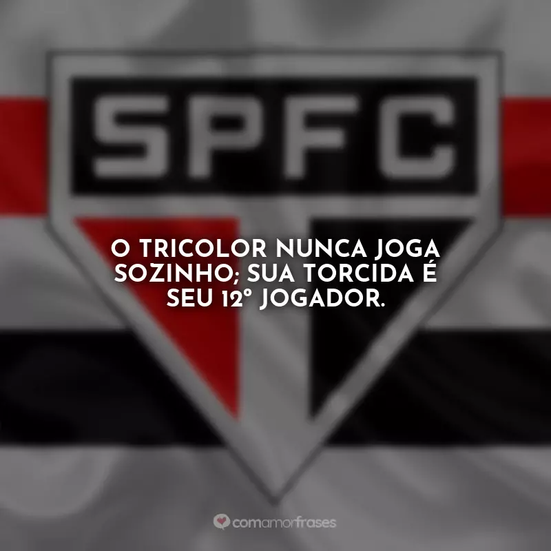 Frases São Paulo Tricolor: O tricolor nunca joga sozinho; sua torcida é seu 12º jogador.