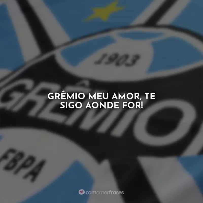Frases Grêmio: Grêmio meu amor, te sigo aonde for!