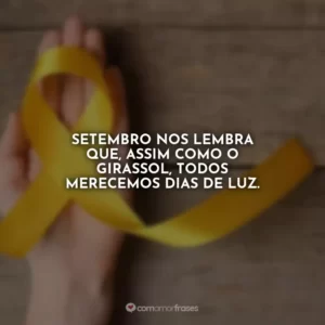 Setembro nos lembra que, assim como o girassol, todos merecemos dias de luz.