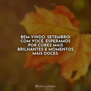 Bem-vindo, setembro! Com você, esperamos por cores mais brilhantes e momentos mais doces.