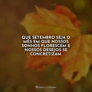 Que setembro seja o mês em que nossos sonhos florescem e nossos desejos se concretizam.