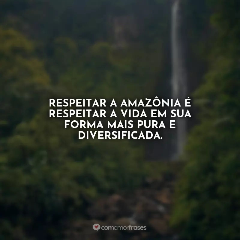 Frases Dia da Amazônia: Respeitar a Amazônia é respeitar a vida em sua forma mais pura e diversificada.