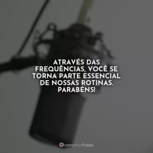 Através das frequências, você se torna parte essencial de nossas rotinas. Parabéns!