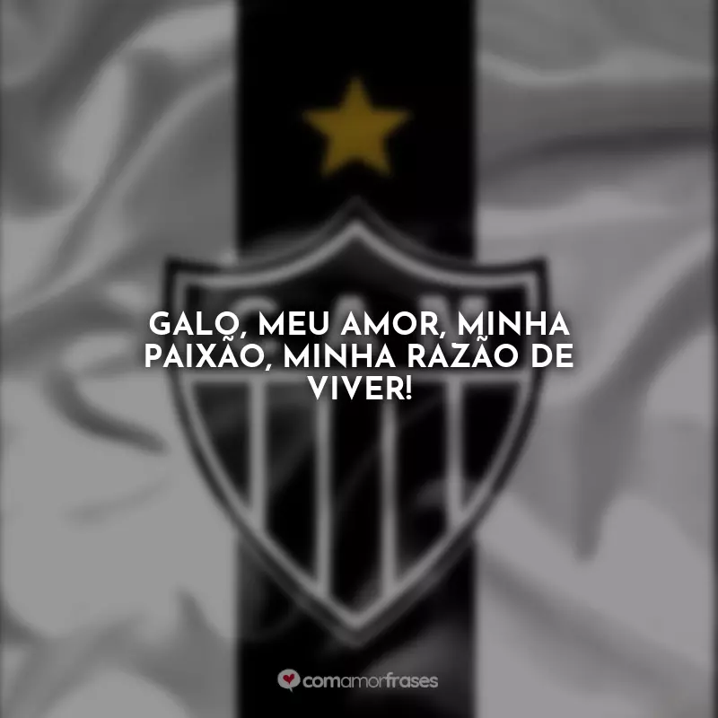 Frases do Atlético Mineiro: Galo, meu amor, minha paixão, minha razão de viver!