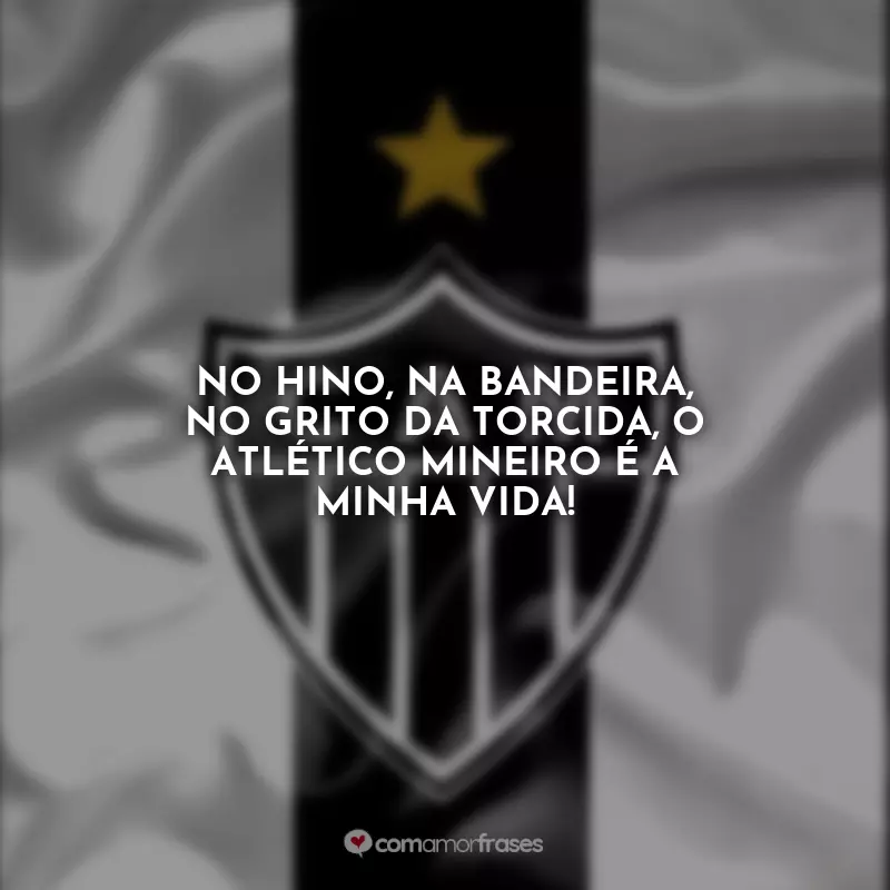 Atlético Mineiro Frases: No hino, na bandeira, no grito da torcida, o Atlético Mineiro é a minha vida!