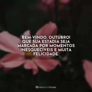 Bem-vindo, outubro! Que sua estadia seja marcada por momentos inesquecíveis e muita felicidade.