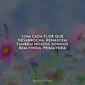 Com cada flor que desabrocha, renascem também nossos sonhos. Bem-vinda, primavera!