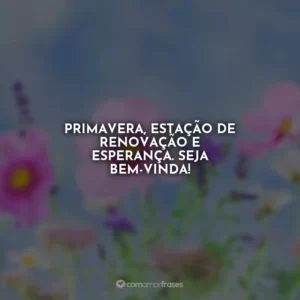 Primavera, estação de renovação e esperança. Seja bem-vinda!