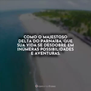 Como o majestoso Delta do Parnaíba, que sua vida se desdobre em inúmeras possibilidades e aventuras.