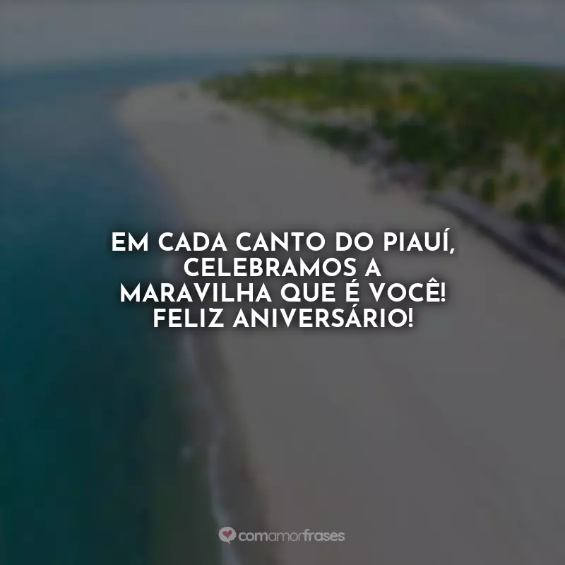 Aniversário de Piauí Frases: Em cada canto do Piauí, celebramos a maravilha que é você! Feliz aniversário!