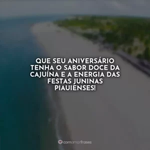 Que seu aniversário tenha o sabor doce da cajuína e a energia das festas juninas piauienses!