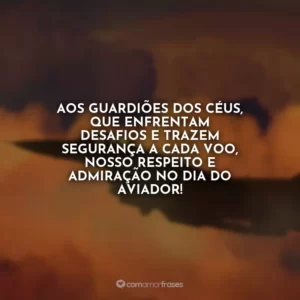 Aos guardiões dos céus, que enfrentam desafios e trazem segurança a cada voo, nosso respeito e admiração no Dia do Aviador!