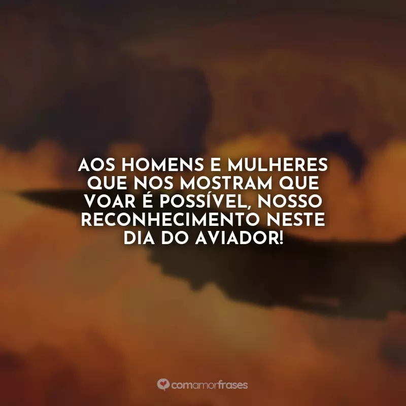 Dia do Aviador Frases: Aos homens e mulheres que nos mostram que voar é possível, nosso reconhecimento neste Dia do Aviador!