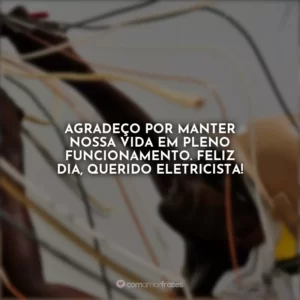 Agradeço por manter nossa vida em pleno funcionamento. Feliz dia, querido Eletricista!