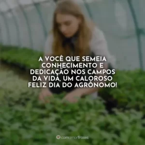 A você que semeia conhecimento e dedicação nos campos da vida, um caloroso Feliz Dia do Agrônomo!