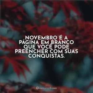 Novembro é a página em branco que você pode preencher com suas conquistas.