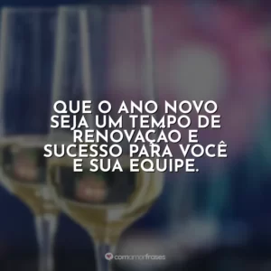 Que o Ano Novo seja um tempo de renovação e sucesso para você e sua equipe.