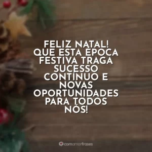 Feliz Natal! Que esta época festiva traga sucesso contínuo e novas oportunidades para todos nós!