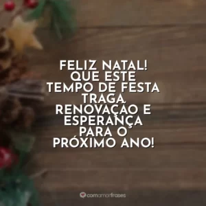 Feliz Natal! Que este tempo de festa traga renovação e esperança para o próximo ano!