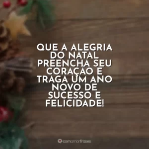 Que a alegria do Natal preencha seu coração e traga um Ano Novo de sucesso e felicidade!