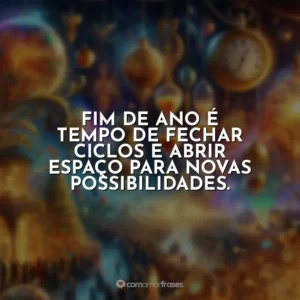 Fim de ano é tempo de fechar ciclos e abrir espaço para novas possibilidades.
