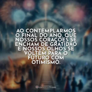 Ao contemplarmos o final do ano, que nossos corações se encham de gratidão e nossos olhos se voltem para o futuro com otimismo.