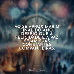 Ao se aproximar o final do ano, desejo que a felicidade e a paz sejam suas constantes companheiras.