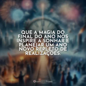 Que a magia do final do ano nos inspire a sonhar e planejar um ano novo repleto de realizações.