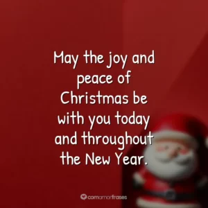 May the joy and peace of Christmas be with you today and throughout the New Year.