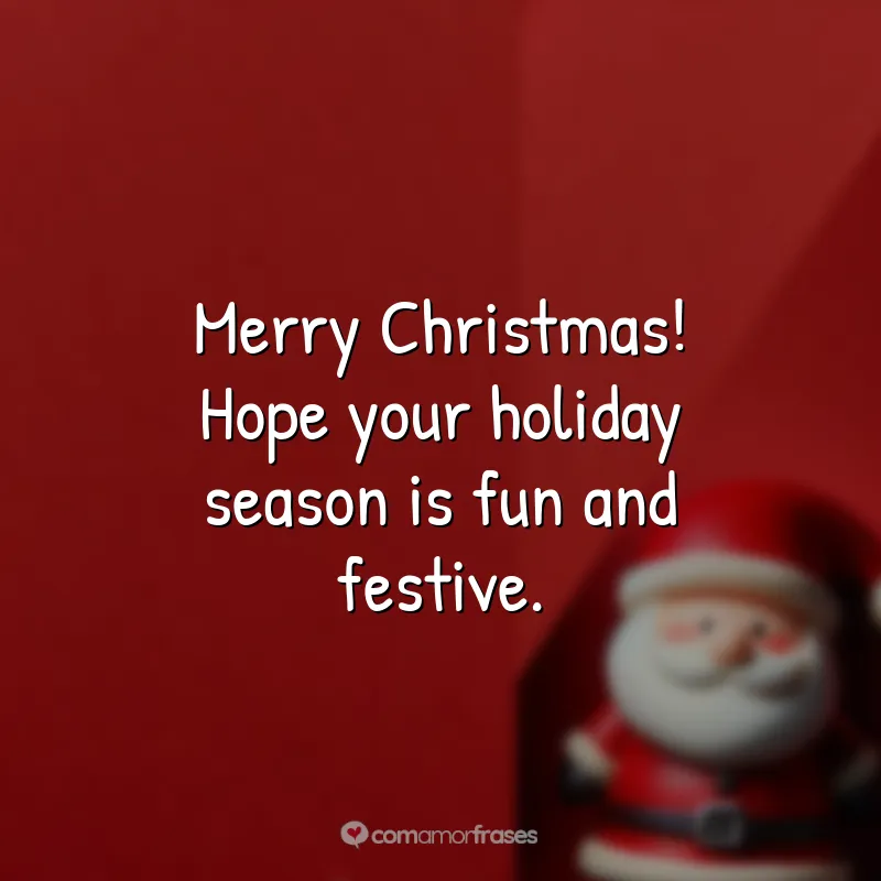 Frases de Natal em Inglês: Merry Christmas! Hope your holiday season is fun and festive.