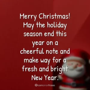 Merry Christmas! May the holiday season end this year on a cheerful note and make way for a fresh and bright New Year.