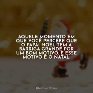 Aquele momento em que você percebe que o Papai Noel tem a barriga grande por um bom motivo. E esse motivo é o Natal.