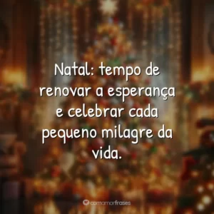 Natal: tempo de renovar a esperança e celebrar cada pequeno milagre da vida.