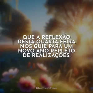 Que a reflexão desta quarta-feira nos guie para um novo ano repleto de realizações.