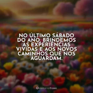 No último sábado do ano, brindemos às experiências vividas e aos novos caminhos que nos aguardam.