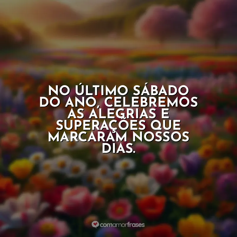 Último Sábado do Ano Frases: No último sábado do ano, celebremos as alegrias e superações que marcaram nossos dias.