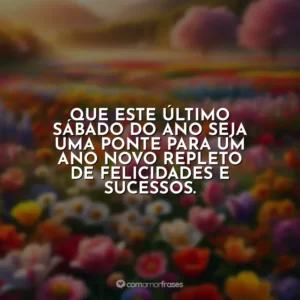 Que este último sábado do ano seja uma ponte para um ano novo repleto de felicidades e sucessos.