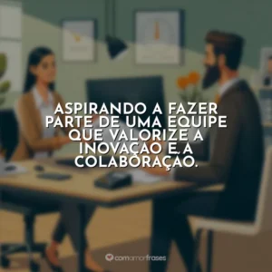 Aspirando a fazer parte de uma equipe que valorize a inovação e a colaboração.