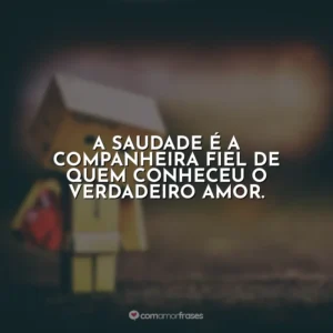 A saudade é a companheira fiel de quem conheceu o verdadeiro amor.