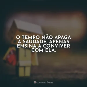 O tempo não apaga a saudade, apenas ensina a conviver com ela.