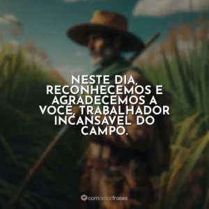 Neste dia, reconhecemos e agradecemos a você, trabalhador incansável do campo.