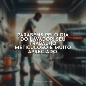 Parabéns pelo Dia do Lavador! Seu trabalho meticuloso é muito apreciado.