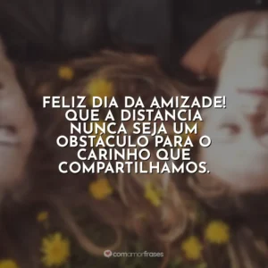 Feliz Dia da Amizade! Que a distância nunca seja um obstáculo para o carinho que compartilhamos.