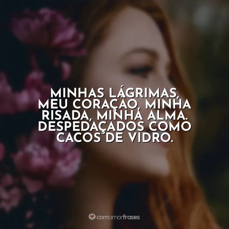 Minhas lágrimas, meu coração, minha risada, minha alma. Despedaçados como cacos de vidro.
